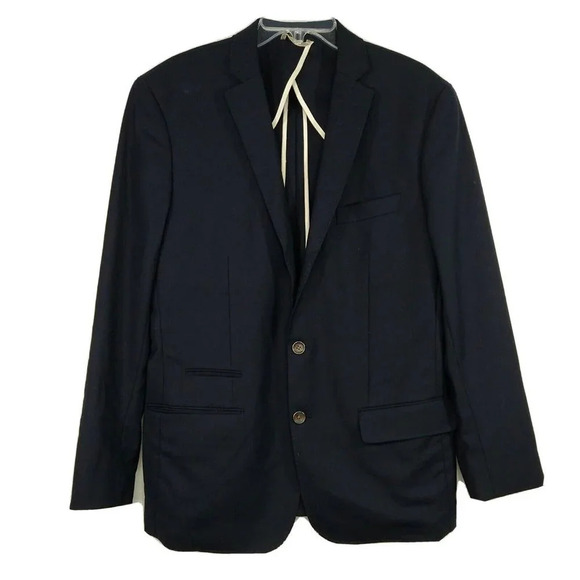 Wallin Bros Wool Blazer Sports Jacket Two Button Men Size 42 L Blue - Picture 1 of 10